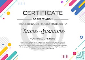 Abstract geometric certificate template design