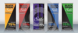 black Fridays sale roll up banner design set