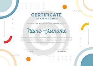Abstract geometric certificate template design