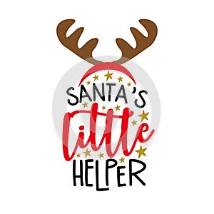 Santa's little helper - funny text with reindeer antler