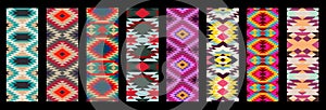 Boho carpet pattern set - visualization of traditional kilim rug textile