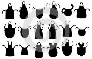 kitchen aprons black silhouettes