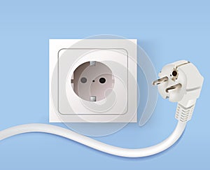 Wall socket and electric plug