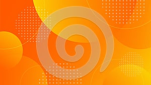 Simple abstract gradient orange background with circle shapes. vector wallpaper