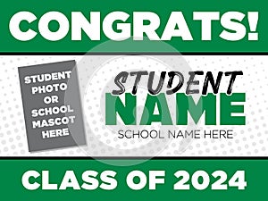 Class of 2024 Senior Sign Template, Customizable Yard Sign for High School and College Graduates, Graduation Congratulations photo