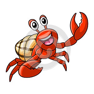 funny cartoon hermit crab smile