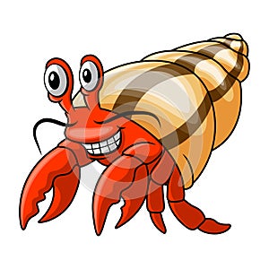 funny cartoon hermit crab smile