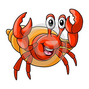 funny cartoon hermit crab smile