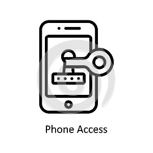 Phone Access Vector outline icon Style illustration. EPS 10 File
