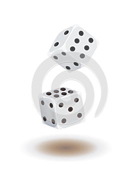 White dices rolling