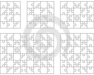 white puzzles, separate pieces