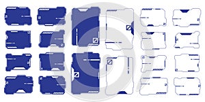 Futuristic UI Elements Collection: Sci-Fi HUD Frames and Panels