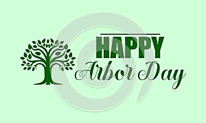 Happy Arbor Day Text illustration Design and colorful background
