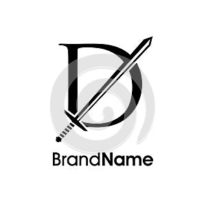 Simple And Luxury Initial D Sword Logo