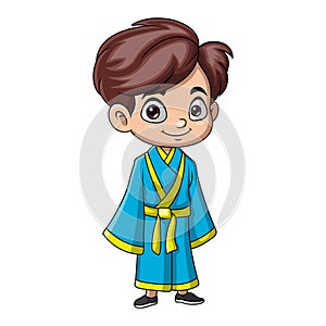 Cute boy wearing costume kimono