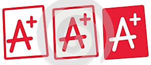 grade A plus sign, grading sign of students in the educational system