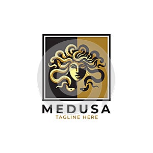 Medusa head logo symbol vector illustration