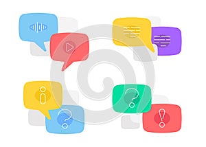 Speech bubbles and messages. Flat illustration. Vector file.