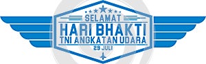 indonesian air force anniversary selamat hari bhakti tni angkatan udara vector illustration