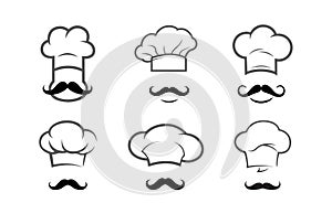 Creative Chef Head Moustache hat collection logo