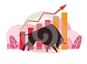 Bullish Stock Increase Chart Illustration Design photo