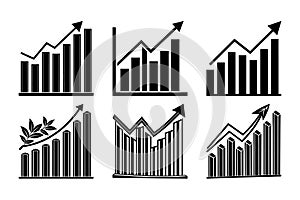 Stock Economy Graph of Illustration Set Vector
