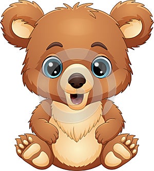 Cartoon happy baby brown bear photo