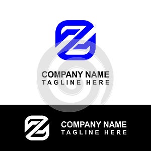 Z logo design with blue as an example