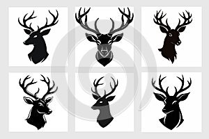 Deer Head Silhouette Majestic Wildlife Art photo