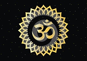 Om or ohm or rum, with mandala