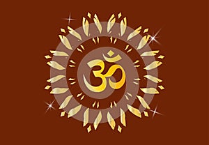 Om or ohm or rum, with mandala