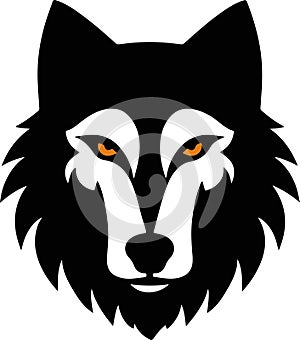 Wolf Head Logo Style Vector Silhouette Image