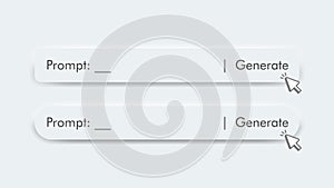 Generative AI prompt bar user interface isolated on white background
