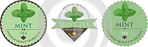 Vector of packaging herbal mint tea, label, banner, identity, branding.