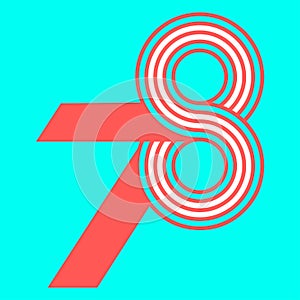 78 Number Logo Vector Artwork