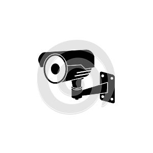 Cctv camera black isolated vector icon. security camera icons, video surveillance, cctv sign set