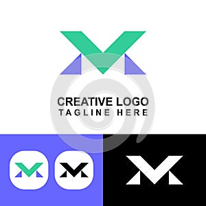 Simple M word sign logo.