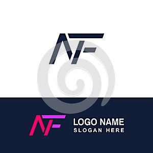 Simple NF logo template design.