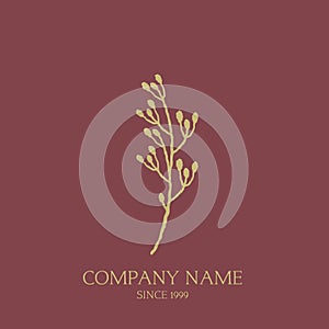 Floral icon logo symbol for park forest florist gardenist organic vegan bio herb greens branch 01