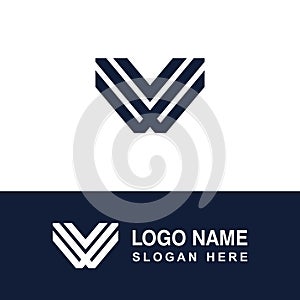 Amazing V monogram logo template.