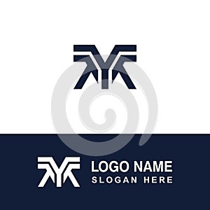 YM or MY logo template.