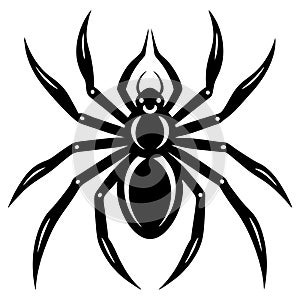 A silhouette of a black spider Vector
