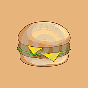 beef burger sticker vector design