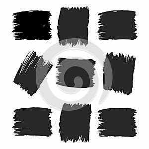 Set jagged rectangle torn paper border, frame sharp silshouette isplated on white background