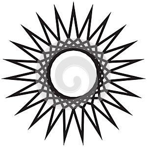 star icon with shining light, sun icon in the universe, moonlight at night