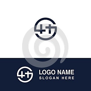 SH or HS logo template.