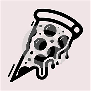 pizza icon silhouette vector art illustration on a white background