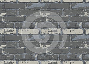 seamless pattern with old worn brick wall