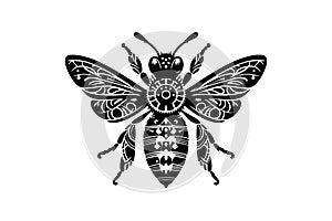 Bee Silhouette Vector Illustration EPS