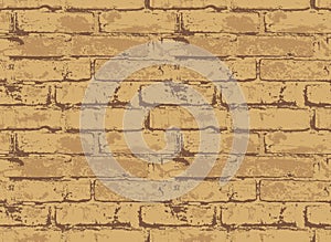 Seamless pattern with old worn brick wall